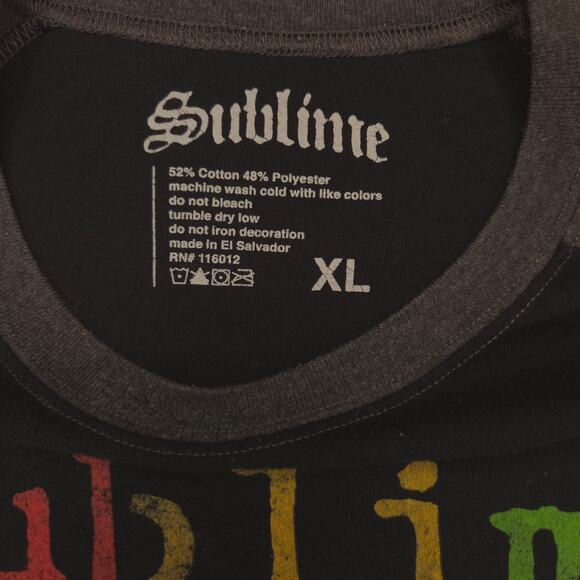 Sublime Band Long Sleeve Crew Neck Graphic Shirt Mens Size Extra Large XL Black - Picture 3 of 8